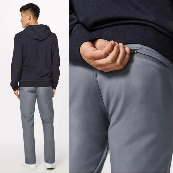 Lululemon Men’s Commission Pant Classic Qwick Chino 34” Fog Horn Gray Size 36 - Picture 2 of 16